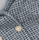 Aqua Peplum Tweed Flounce Blazer Jacket OI6686BL Blue multi S
