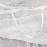 Womens Lightweight Short Sleeve Sheer Cardigan White / Blue See Measurements