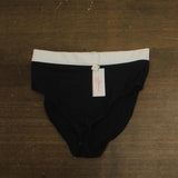 Mimi Flamingo Layered Solids Brooke High Waist Swim Bottom Black / White 12