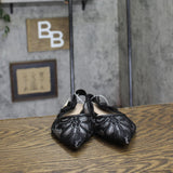 A New Day Womens London Lace Sling Back Bow Flats 94303527 Black 9M