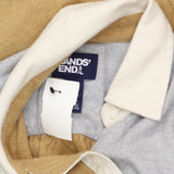 Lands' End Boyfriend Fit Long Sleeve Flannel Button Up Shirt Brown Multi XS