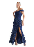 Aidan Mattox by Adrianna Papell  Embroidery Mermaid Gown Dress Navy Blue 10