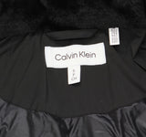 Calvin Klein Womens Faux-Fur-Lined Midi Puffer Coat Black S