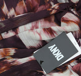 DKNY Womens Printed Surplice-Neck Tie-Waist Dress DD4FI786 Raisin Purple Multi 8