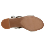 Easy Spirit Womens Daana Block Heel Sandals SEDAANA2 Silver Brown / Natural 7M