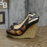Patricia Pratt Womens High Wedge Heels Shoes Brown Multicolor EU 36