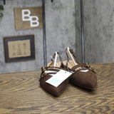 A New Day Womens Twiggy Multi Buckle Mini Heel Flats 94303760 Brown 8.5M