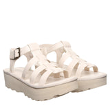 Bearpaw High Seas Platform Strappy Buckle Open Toe Sandals Bone Off White 8M