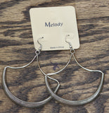 Melody Womens Fashion Dangly Coiled Hoop Earrings Silver Gray 3.75"