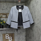 Kasper Womens Open-Front Piped-Trim Blazer Jacket Royal Signature Blue 12