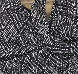 Swim Solutions Print Bow-Front One Piece Swimdress Swimsuit Black / White 12