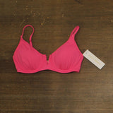 Anne Cole Womens V Wire Elongated Underwire Bikini Swim Top Pink Glow 34C / 36B