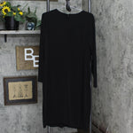 Calvin Klein Womens Plus Size Faux-Wrap Dress W2HD7055 Black 0X