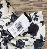 Taylor Womens Petite Floral-Print Ruffled-Hem Dress 4160P Ecru Black Multi 8P