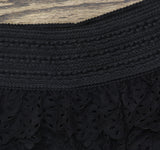 American Rag Laser-Cut Faux-Suede Ruffled Eyelet Cropped Shorts Classic Black S