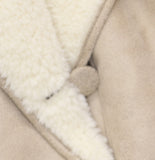 Wild Fable Shawl Collar Waist Tie Button Down Faux Shearling Coat Tan Brown S
