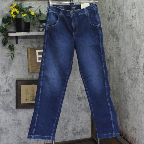 NYDJ Womens Brooke Loose Straight Full Leg Jeans Louvre Sapphire Blue 4