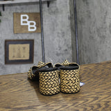 Universal Thread Womens Aaliyah Raffia Strappy Knot Sandal Heels Black 8.5M