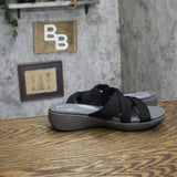 Clarks Breeze Rae Cam Slip-On Sandals 26182100 Black / Gray 9.5M