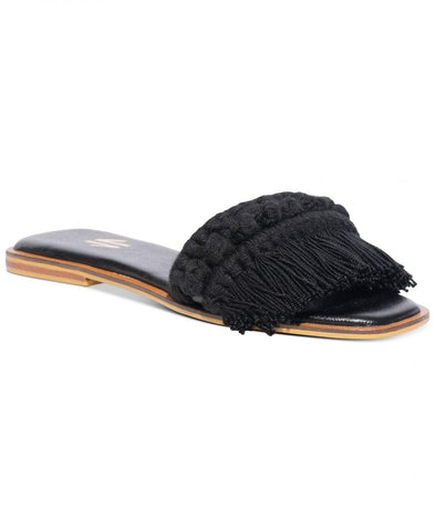 Silvia Cobos Women's Candy Fringe Flat Sandals Shoes VDL-221-CND Black 9M