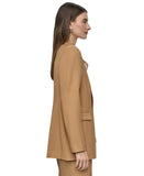 DKNY Single-Button Notch-Lapel Blazer with Front Pockets Whiskey Brown 8