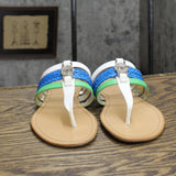Tommy Hilfiger Women's Liz Thong Sandals LIZ White Multi 6.5M