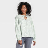 Universal Thread Women's Balloon Long Sleeve Tie-Front Blouse 83381689