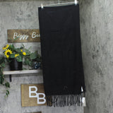 Style & Co. Womens Solid Patchwork Weave Fringe Scarf SC9542502 Black