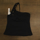 La Blanca Womens One Shoulder Keyhole Swim Tankini Top LB2IG82W Black 16W