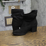 Style & Co Genoviaa Micro Suede Ruched Scrunch Booties 10019687600 Black 6M