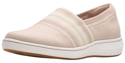 Clarks Comfort Flats with Cushioned Lightweight Sole Sand Textile Brown 5.5M