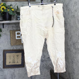 DG2 by Diane Gilman Print Hem Skinny Plus Size Petite Jeans Cream Off White 24WP