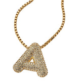 Sugarfix By Baublebar Crystal Chain Initial 'A' Necklace Gold / Clear 18"