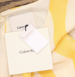 Calvin Klein Printed Chiffon Sleeveless Woven Top Lemon Amber Yellow Multi S
