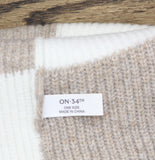 On 34th Womens Brushed Rib Colorblocked Beanie Rolled Cuff Tan Brown / White