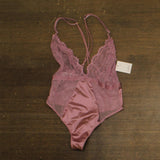 Auden Womens Lace Unlined Lingerie Bodysuit 92830873 Mauve Pink XS