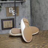 Journee Collection Comfort Sole Faux Leather Round Toe Flats KAVN White 7.5M