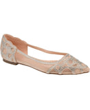 Journee Collection Womens Batavia Ballet Flat Embellished Nude Brown 6M