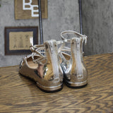 INC International Concepts Womens Valan Triple-Strapped Flats Silver Gray 8.5M