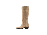 DV Dolce Vita Womens Kit Western Knee High Cowboy Boot Faux Suede Stone Brown 8M