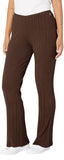 Guess Women's Carmella Rib Kick Flare Pant W2YB49Z2YN2 Dark Coffee Brown L