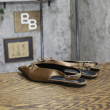 A New Day Womens Camille Satin Slingback Bow Flats 94648295 Brown 8.5M