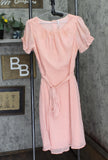 NY Collection Womens Lined Babydoll Tie Front Dress Pink PL