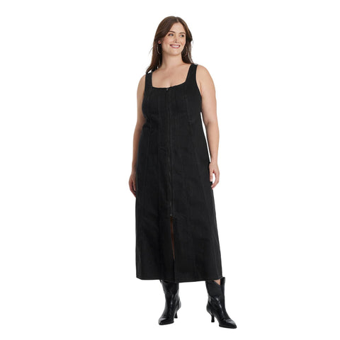 Universal Thread Womens Denim Tailored Corset Midi Dress 91829603 Black 17
