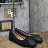 Journee Collection Womens Vika Flats Bow Accent Lightweight VIKA-WD Black 7.5W