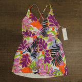 Anne Cole Swim Dress With Skirted Bottom One Piece Mod Tropical White Multi 14