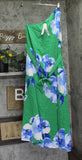 Aqua Womens One Shoulder Satin Maxi Dress STD14776BL Green / Blue M