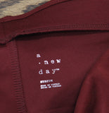 A New Day Womens High Rise Elastic Waist Sandwash Pull-on Pants Maroon Red M
