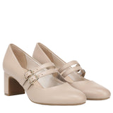Lifestride Mary Jane Block Heel Pumps with Double Straps Tender Taupe Brown 5M
