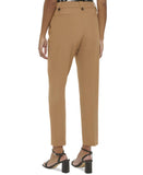 Calvin Klein Women's Lux Mid-Rise Straight-Leg Ankle Pants Luggage Brown 6